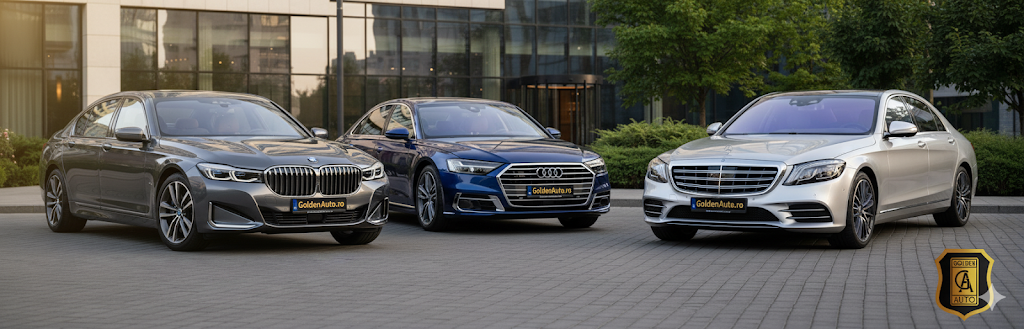 Ghid comparativ intre BMW Seria 7, Audi A8 si Mercedes S Class rulate ✅ Afla care sedan premium ofera lux, confort si valoare mai buna!